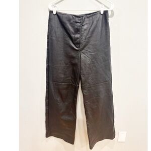 Aritzia wilfred wide leg faux leather pants
